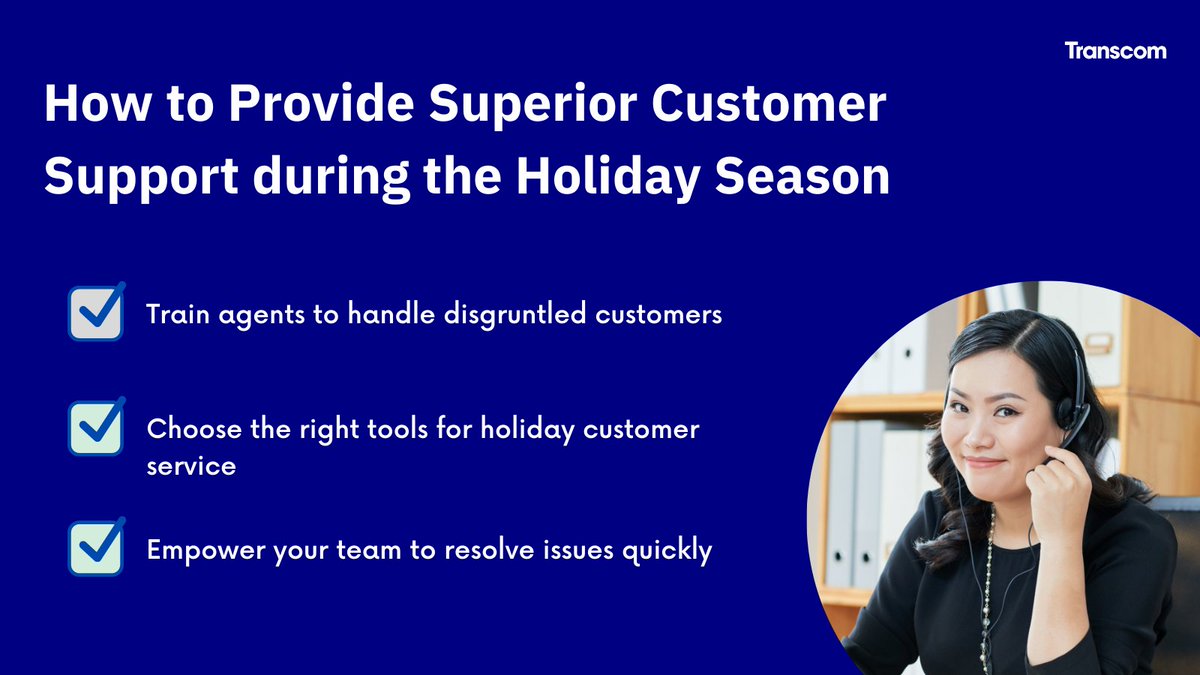 TranscomNa's tweet photo. The December holiday season is important for every retailer around the globe looking to benefit from the sales surge. Here are 3 tips for providing the best possible experience to your customers. #HolidayCX https://t.co/gJAGhTjqfW
