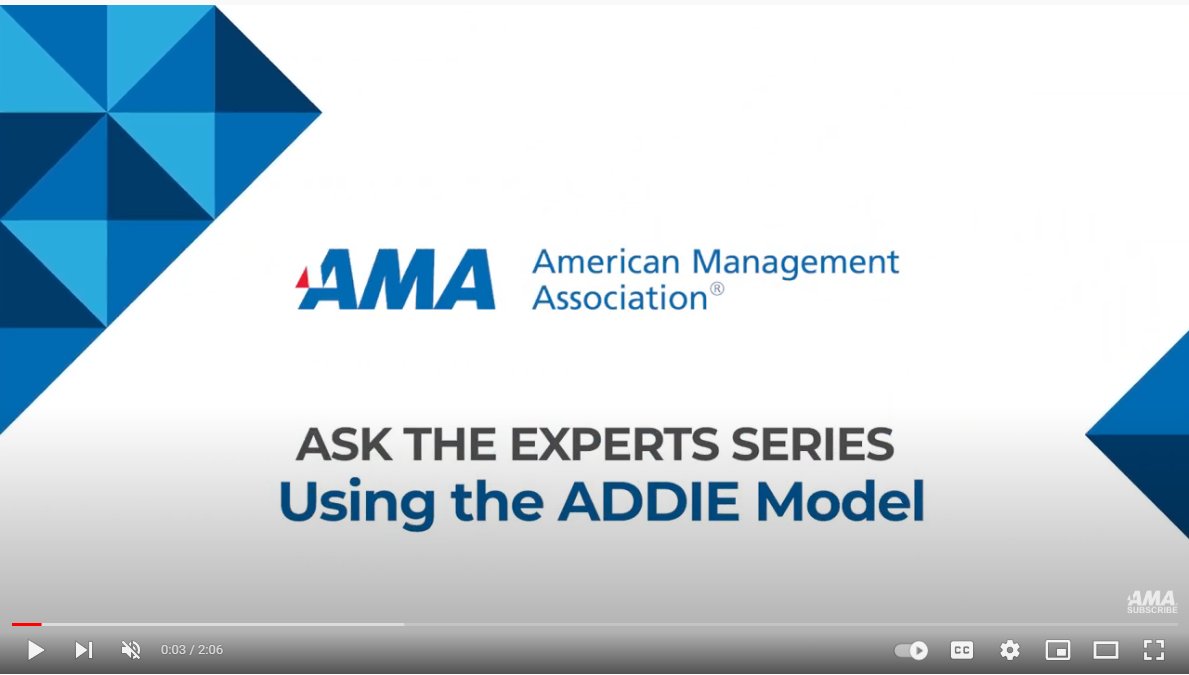 AMAnet's tweet photo. Using the ADDIE Model to Develop Effective Trainings https://t.co/hv6bSbTm7a #AskTheExperts #ADDIEmodel #traininganddevelopment https://t.co/pAu0s7M6lD