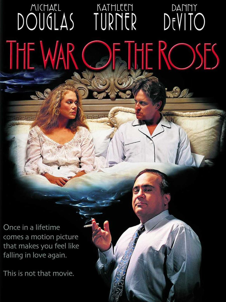 landofthe80s's tweet image. The comedy "The War of the Roses" starring Michael Douglas, Kathleen Turner, and Danny DeVito debuted in theatres today in 1989. #80s #80smovies