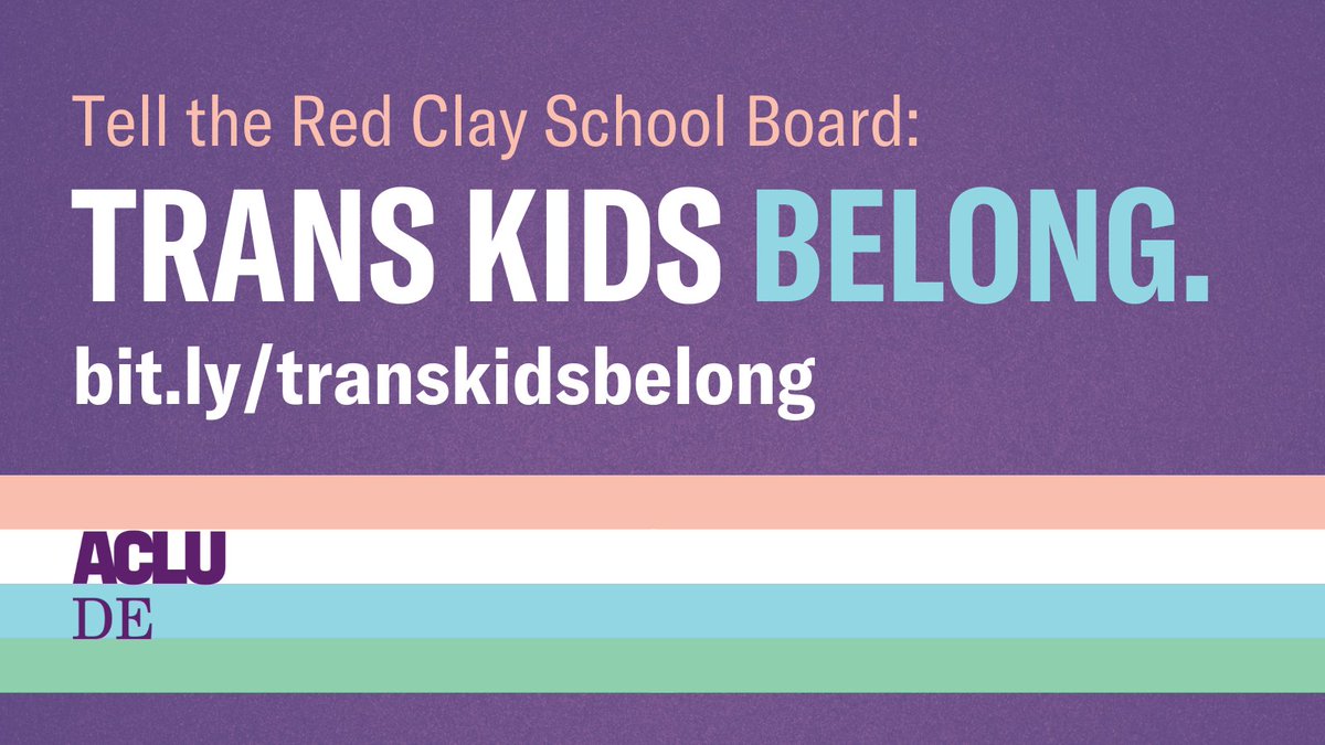 ACLUDelaware's tweet photo. 🏳️‍⚧️ACTION ALERT!

The Red Clay School Board has proposed Board Policy 8005, which would affirm and protect transgender &amp; gender-diverse students' rights in schools.

The board is hearing strong opposition to this policy – send them a message in support at https://t.co/1yPBTFO77F. https://t.co/0hrBuwXwPy