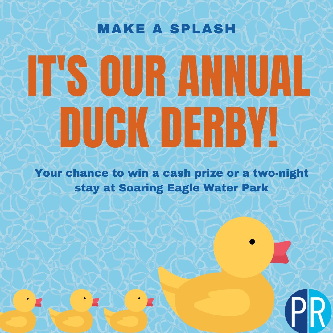 Adopting a duck starts at just $2, and the money goes toward funding PR Central and scholarships for students.

Winners of Duck Derby will have a chance to win a cash prize or two-night stay at the Soaring Eagle Water Park.

Adopt your duck today!