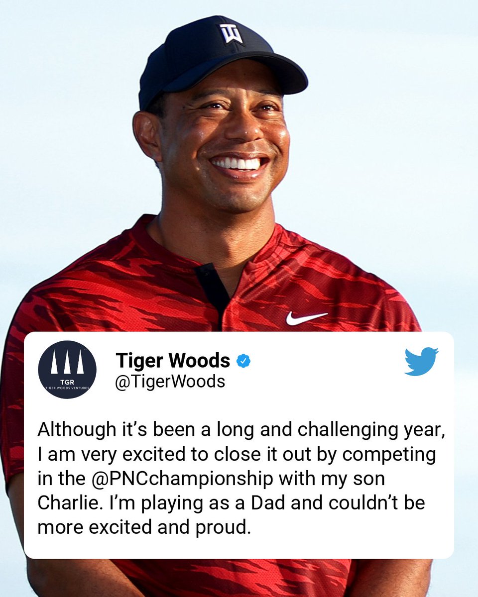 SportsCenter's tweet photo. Tiger Woods announces he will be competing in the PNC Championship on Dec. 18-19 with his son, Charlie. 

It will be Woods' first competition since he was involved in a car accident on Feb. 23. https://t.co/gul5YUibAH