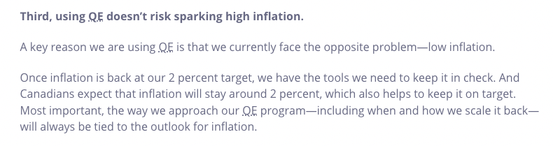 StephenPunwasi's tweet photo. Back in Dec 2020, the Bank of Canada told everyone they were going to use QE to increase inflation. 

Now they're pretending they have no idea what caused it. 🤣 https://t.co/OPPtutjhNO