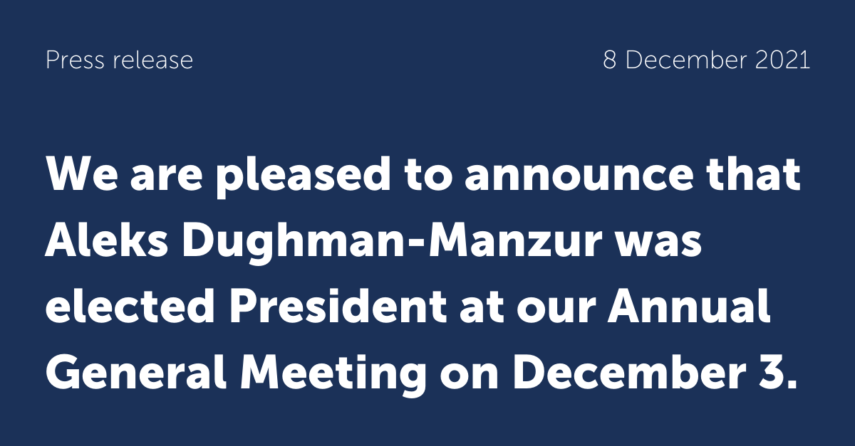 Congratulations to the CCR's newly-elected President, Aleks Dughman-Manzur, and Vice-President, Jenny Jeanes! https://t.co/IgjHrriA87 https://t.co/q627Gjq5ow