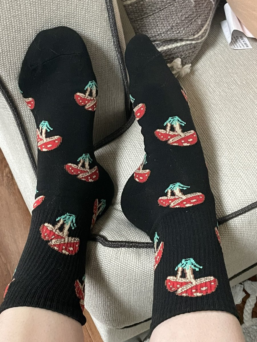 LilysPrettyToes's tweet photo. Good morning from me &amp; one of my favorite pairs of socks 🥰 Goddess Lily has a bit of a wild side 😈 🍄#goodmorning #mushrooms #feetworshi̇p #SOCKSMELLING #toeslovers #goddess https://t.co/4ISyfNIG49