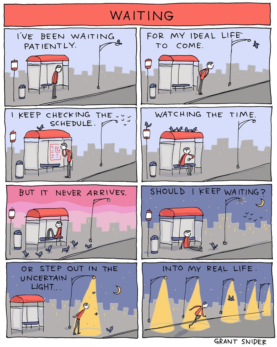 Helen Bevan (@helenbevan) on Twitter photo What a beautiful graphic by <a href="/grantdraws/">Grant Snider</a>. If we keep waiting for things to change, it might be a very long wait. Rather, it may be time to move out from the shadows into an uncertain light, towards a different future. What a beautiful graphic by <a href="/grantdraws/">Grant Snider</a>. If we keep waiting for things to change, it might be a very long wait. Rather, it may be time to move out from the shadows into an uncertain light, towards a different future.