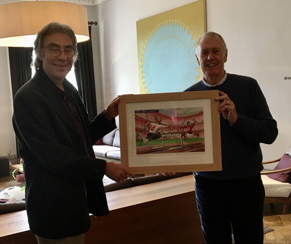 A huge highlight of the year, undoubtedly...presenting one of my cartoons to a childhood hero - the great <a href="/TheGeoffHurst/">Sir Geoff Hurst</a>. What a gent; signed stuff, sat and had a long chat over tea about "prehistoric" football, the West Ham way, THAT goal etc. So, Happy (80th) Birthday Sir Geoff
