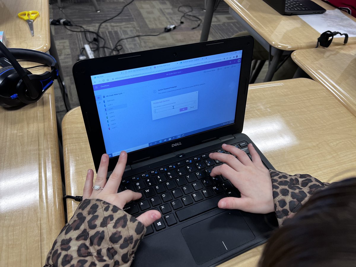usabbs's tweet photo. @BibbSchools @DrJohnHHeardEL students using @msonenote to escape a room to learn about states of matter #vipbibb @MicrosoftEDU https://t.co/A6L2Qr0EM6