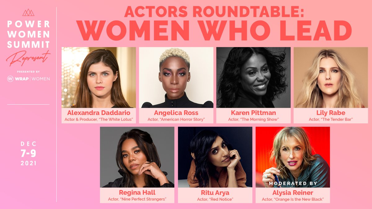 TheWrap's tweet photo. Next up at Power Women Summit: an Actors Roundtable with @thekarenpittman, @AADaddario, Angelica Ross, Lily Rabe, @MoreReginaHall, @Ritu_Arya_, moderated by @alysiareiner. https://t.co/Ixq2QtRBvX