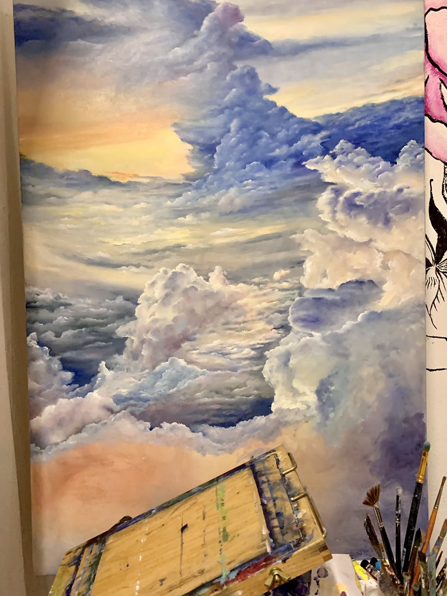 ETurach's tweet photo. @razilone @withFND Hi Razil! Right now I'm working on a new painting with a surreal story. It's a story about the beginnings of stars. Oil on canvas 100*70 https://t.co/zP2Pv95qzq