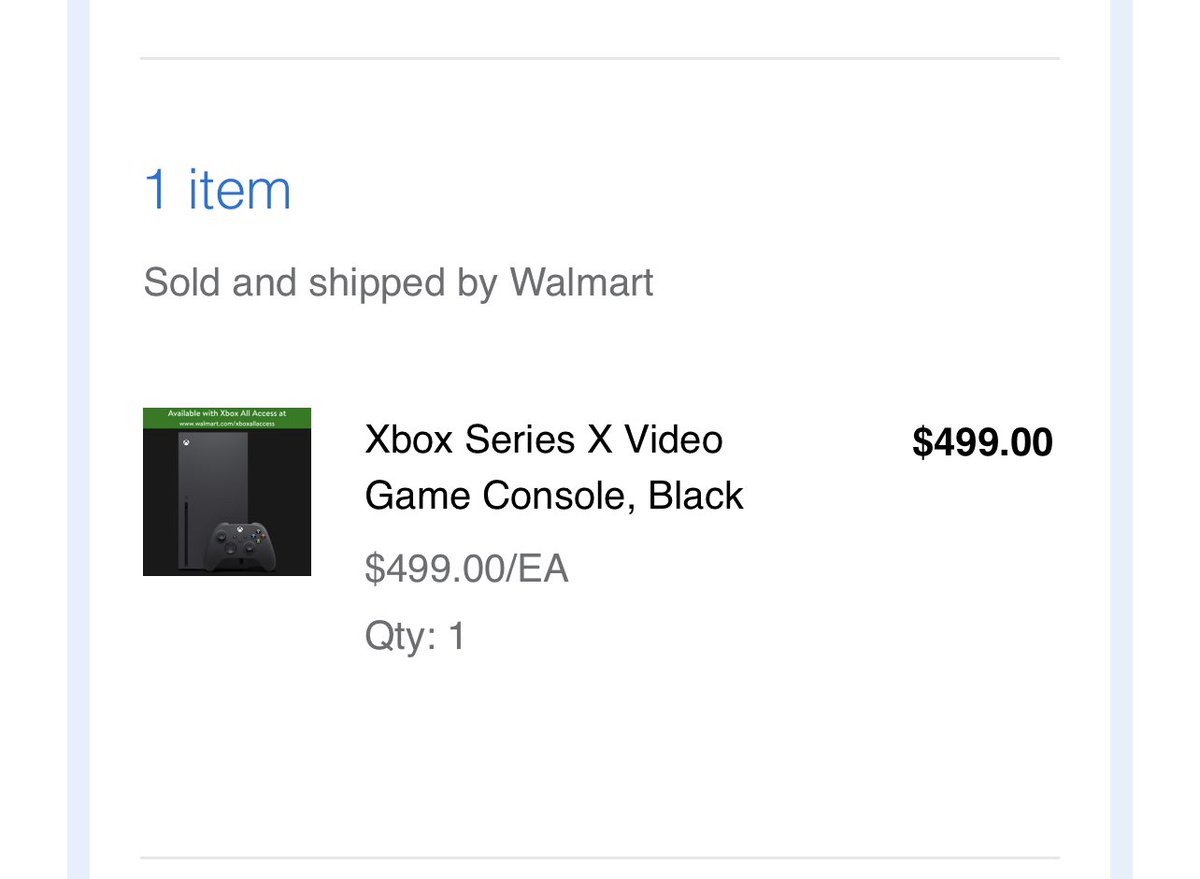 Less504's tweet photo. Was able to get a 2nd Xbox Series X in less than a week, Walmart + was worth it 🙌#xbox #walmart https://t.co/m8Fsc4GdIp