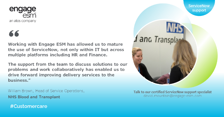 FredDucrot's tweet photo. More #ServiceNow Support Services happy customers 👍 “The support from the team to discuss solutions to our problems and work collaboratively has enabled us to drive forward improving delivery services to the business.” William Brown, NHS Blood and Transplant. https://t.co/yZeRC3zgEU