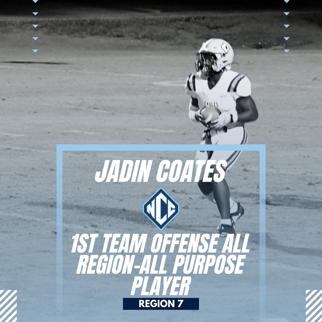 NCCEaglesFb's tweet photo. Congrats
@TreyPriester - Region 7 - 1st Team Off RB
@jadin_coates - Region 7 - 1st Team Off Athlete
@skylerp100 - Region 7 - 1st Team Off WR
@DenzelAlexandr3 - Region 7 - 1st Team Off OL https://t.co/pVzaca7F4X