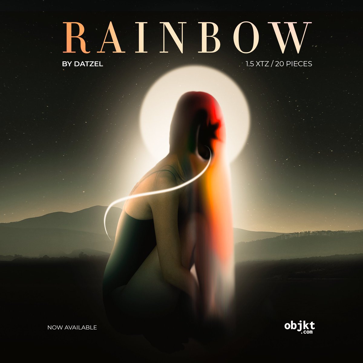 Datzel3's tweet photo. I just launched my new piece called "Rainbow".

1.5 XTZ / 20 PIECES

I would appreciate a retweet!

#nft #nftcollector #nftart #nftartist #nftcommunity 

https://t.co/6kWdUMD7Zq https://t.co/wVg8I2XOhb