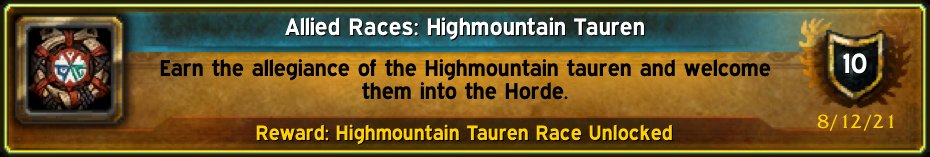 Mekhlin's tweet photo. Just unlocked the Highmountain Tauren race in #WorldOfWarcraft #Warcraft #WoW https://t.co/giRghYaSX5
