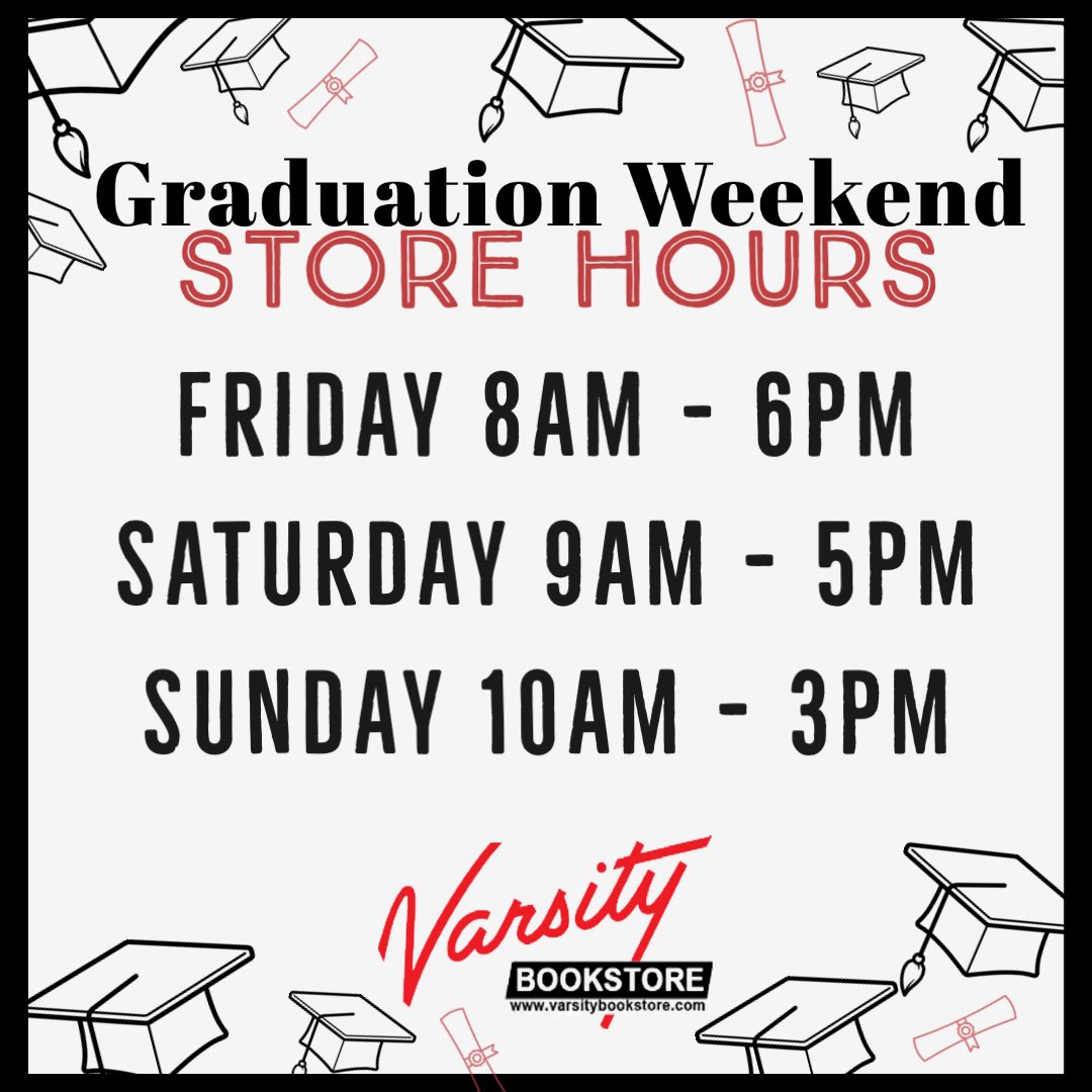 Who’s ready?! 🎓 We’re open all weekend long to celebrate all our December grads! We still have plenty of graduation regalia, diploma frames, and grad gifts in stock!
varsitybookstore.com