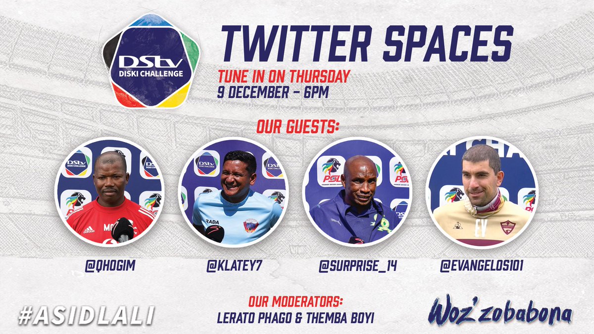 Ningaphuthelwa this Thursday bafethu! Catch us on the 9th of December at 18:00 as we pick the brains zoCoach beTop 4.🔥
Baphushile strong and their teams are title contenders.⚽
What was their secret to success kwiFirst half? 
Asizwe ngabo!
#Asidlali #Wozuzobabona