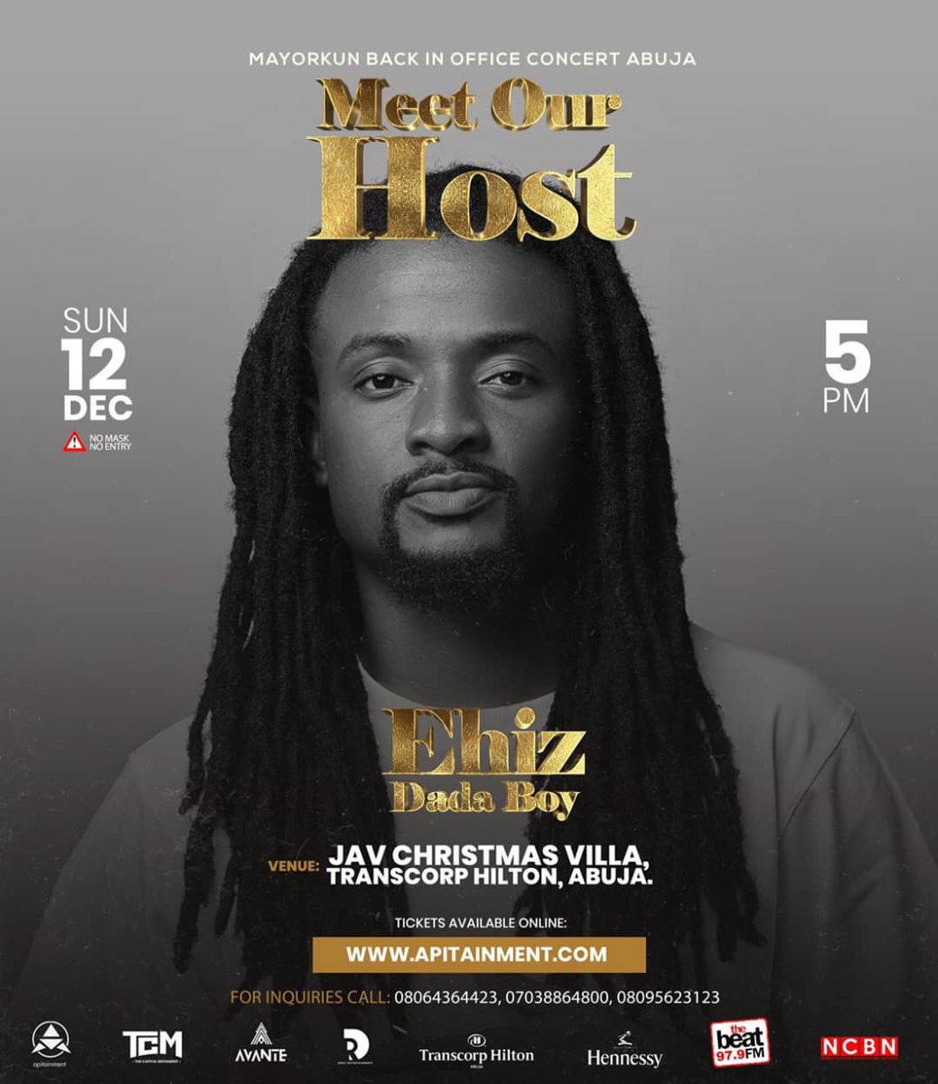 AbujaKulture's tweet photo. Meet your hypemen and hosts for Mayorkun Back in Office Concert!!!
TICKETS: https://t.co/svlW0eTpCP
@SpecialSlim @crossdabossike @TosanKeke_
#MayorkunLiveInAbuja
#backinofficeconcert https://t.co/z51AP0TyW6