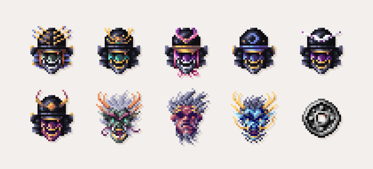 xavotec's tweet photo. The Sengoku collection is growing. We're now at 46 individual pieces. Get yourself one at #opensea for 0.01 ETH if you would like to support me. More pieces will follow.

https://t.co/xvpoRQLJX9

#pixelart #NFT #NFTs #nftart https://t.co/bFeSuV2VYC