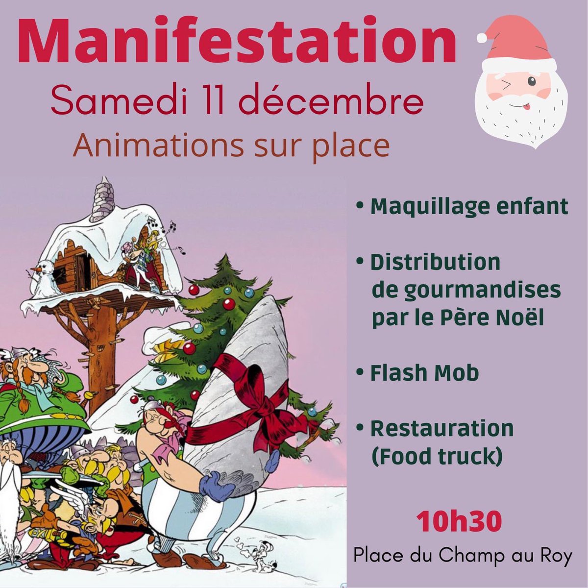 MaterGuingamp's tweet photo. Le personnel de la maternité vous attend nombreux SAMEDI 11 DECEMBRE 2021 à 10H30 place du Champ au Roy à Guingamp 🤗.       Des animations pour samedi ⛄️🎄 au jardin public après le défilé (animations proposées dans le respect des règles sanitaires). https://t.co/0i45MZIiXH