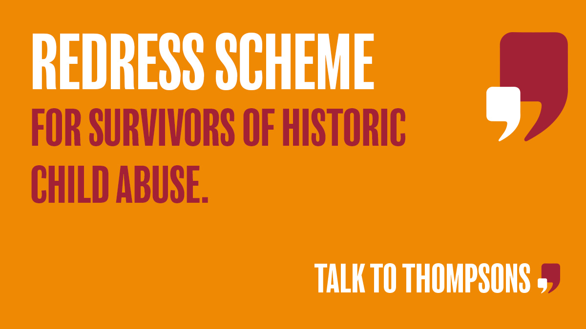 TalkToThompsons's tweet photo. We welcome the introduction of the Redress Scheme today. This scheme is to compensate survivors of incare historical abuse. We will now digest the scheme &amp; provide advice to our clients. If any survivor wishes advice on the scheme, please contact us on 0141 566 6878. #scottishlaw https://t.co/eymImvU3W6