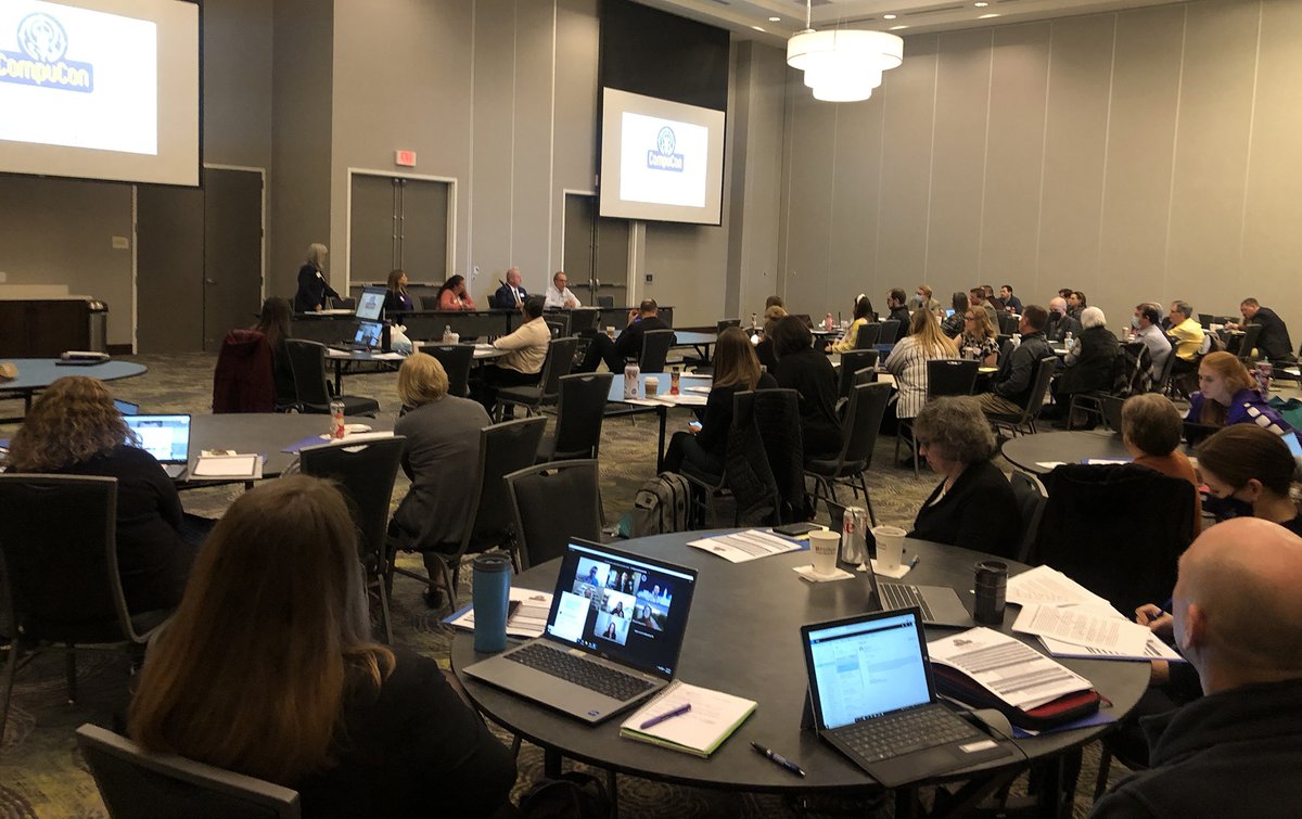 SeamanSchools's tweet photo. “In our district, it’s important that all kids have exposure to STEM based curriculum models, project based learning experiences, and blended learning classrooms.” -@StevePNoble at #CompuCon2021 sharing opportunities and resources in KS to enhance student computer science skills https://t.co/gr9vvace0G