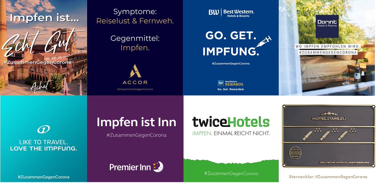 hotellerie_de's tweet photo. Wir sind begeistert, wie viele Marken der #Hotellerie bei #GemeinsamGegenCorona mitmachen!! 👍 
Wen haben wir bisher übersehen? Bitte auch hier auf @hotellerie_de posten!! https://t.co/lff34kOXd1