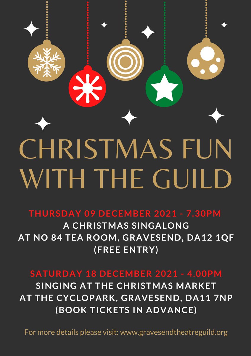 Guildfringefest's tweet photo. The Guild will be spreading festive cheer for all to hear at 2 local events. Join us tomorrow night at No84 Tea Room in Gravesend for a Christmas singsong singalong. Bring your own nibbles and drink and join us for some festive fun 🎄 https://t.co/peIZky1fVD