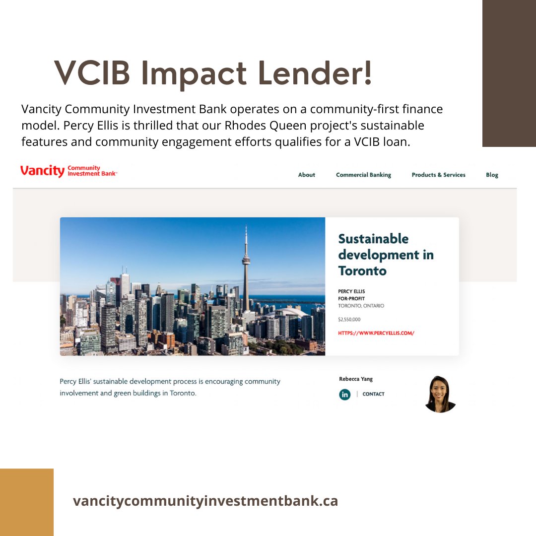 PercyEllisDev's tweet photo. Thanks @Vancity! #impactlender #developer #sustainabledevelopment #communityfirst #moretogether #buildingtogether #torontorealestate #torontodeveloper https://t.co/0Px2ZTccGf