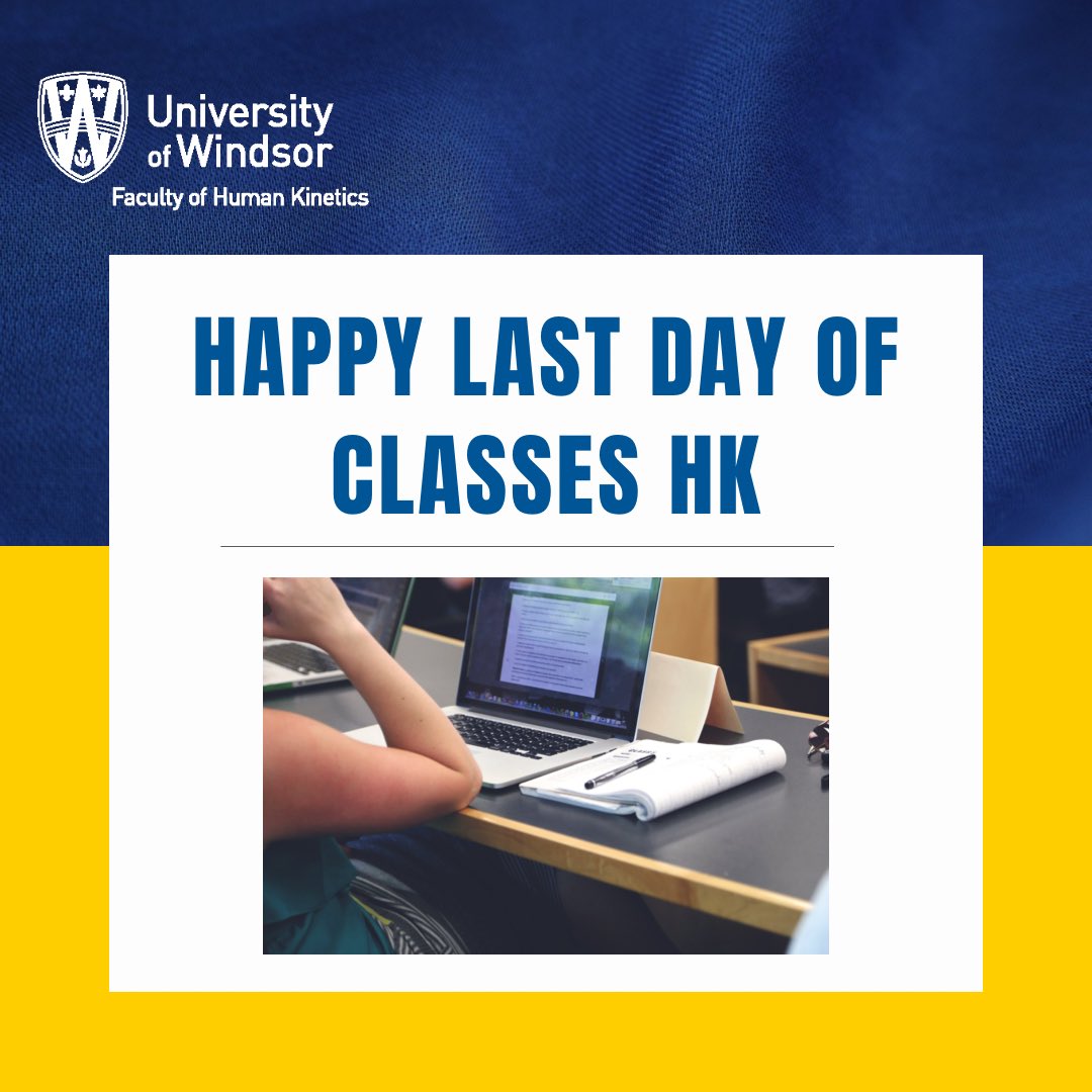 uwinkinesiology's tweet photo. Today is the last day of classes for the Fall 2021 semester! Keep up the great work HK! You are almost there! Start prepping for those exams and remember to take breaks! #hkfam #uwinkin https://t.co/o6QDzSzFkB