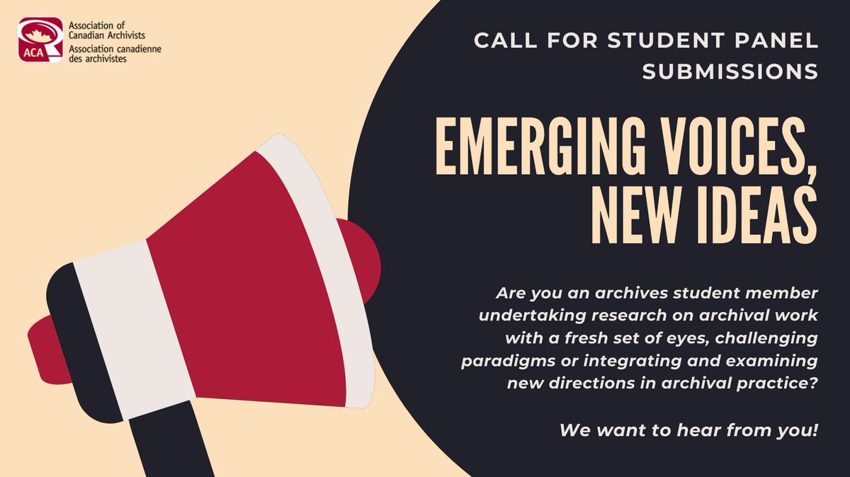 archivistsdotca's tweet photo. This year’s conference program hopes to shine a spotlight on emerging voices and new ideas, The ACA 2022 Program Team wants to hear from you!

Visit https://t.co/q70LDMlzxY for more information. https://t.co/l6fouZ3E0H
