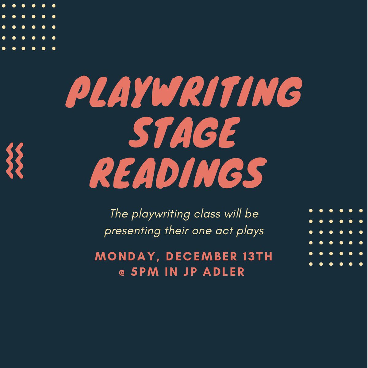 WCU_UT's tweet photo. We have TWO student presentations next week! They’re going to be a lot of fun so be sure to come and support the students of the theatre department! https://t.co/AASQaxOf9b