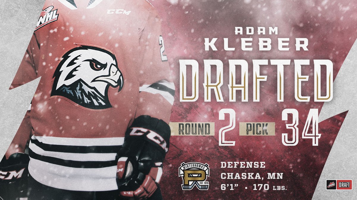 pdxwinterhawks's tweet image. With the 34th overall selection, the Winterhawks are extremely proud to select defenseman Adam Kleber from Chaska HS in Chaska, MN!

Welcome to the Winterhawks, Adam!