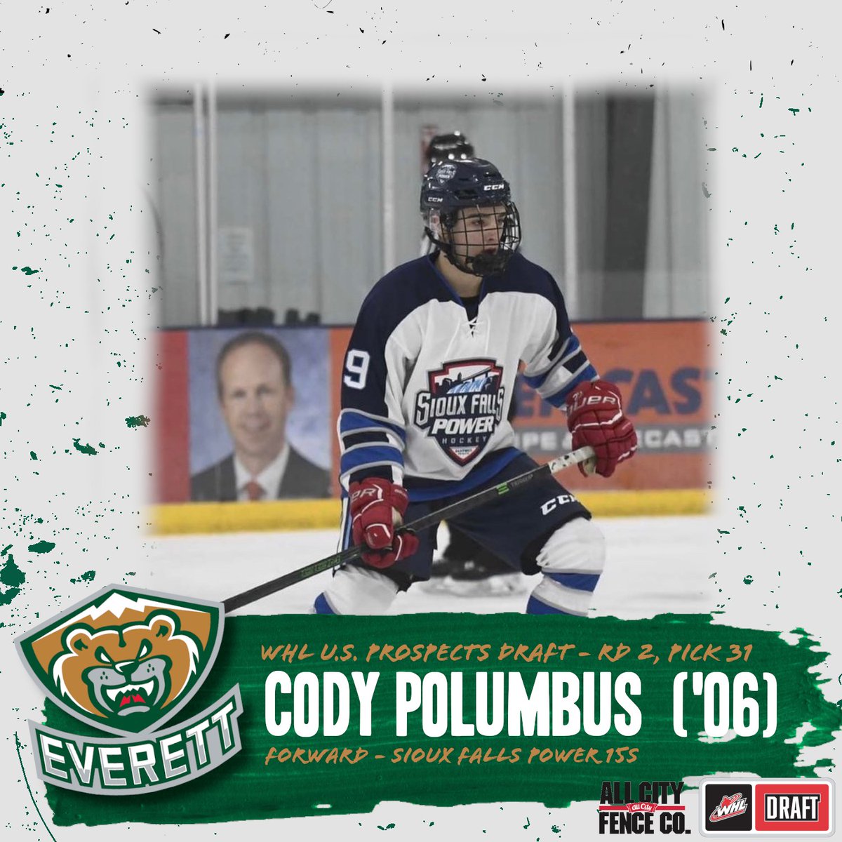 WHLsilvertips's tweet photo. Bringin' in the POWER.

We've selected Cody Polumbus ('06) from the Sioux Falls Power 15s at pick 31 in the WHL US Prospects Draft!

#LetsGoTips https://t.co/A7u69fAah3
