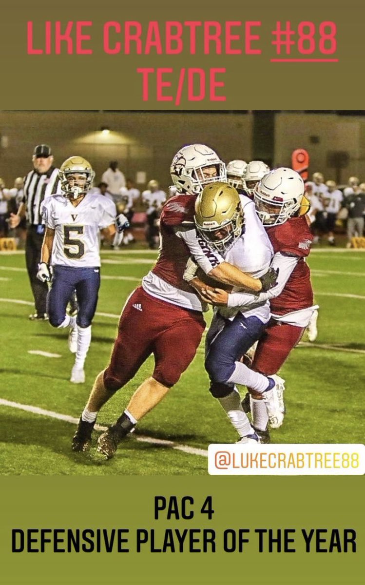 crabtooch's tweet photo. DPOY @LukeCrabtree88 We’re so proud of you. Now the work begins as he continues playing at @GWCfootball where his Dad and Uncle both played! Go get it Luke! @Nicktree4 Thank you @OVSeahawkFB
Best is yet to come. Only focus is on D, you watch! Hard Work!
https://t.co/tQCBLKlwDj https://t.co/A4k3oxy55O