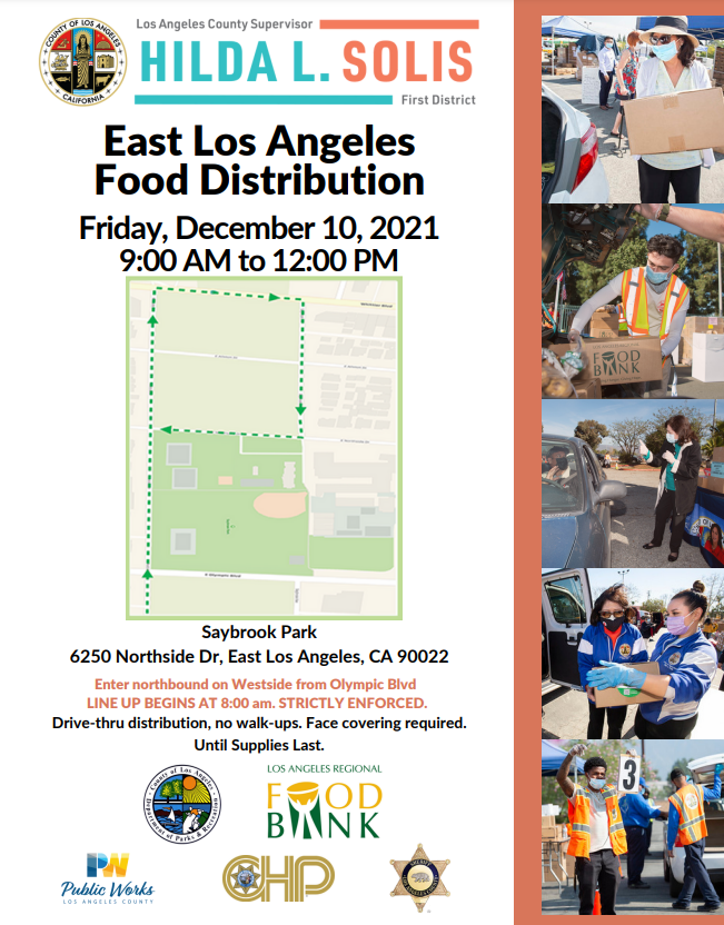lacountyparks's tweet photo. Join us on Friday, December 10th for a FREE drive-thru food distribution at the #SaybrookPark from 9:00AM - 12:00PM! 🚗🌳🍽️ #LetsFeedLACounty https://t.co/imZzceP2nN