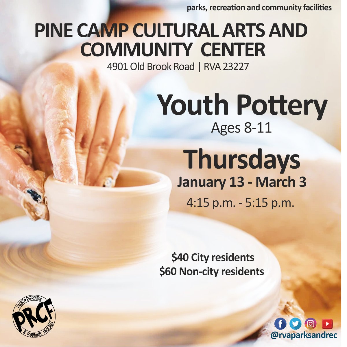 rvaparksandrec's tweet photo. Winter class registration for our cultural arts classes is OPEN! Register today at https://t.co/Ipq0tYKDHs (click on Art classes) for guitar, pottery, music, and so much more! #PRCF #RVA #ArtsClasses https://t.co/4EUm4em03F