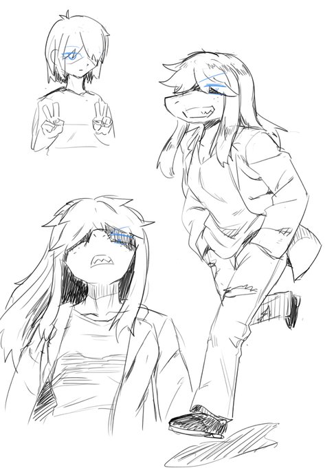 ためし描き スージィの目悩むね 