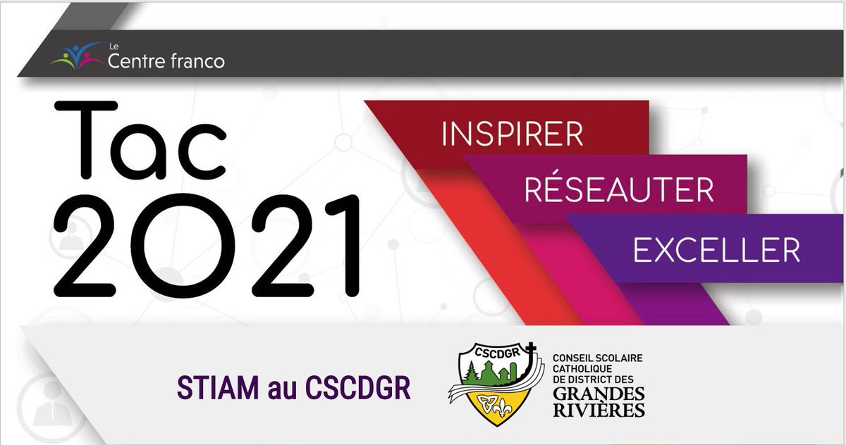 Merci à <a href="/MikelleMWilson/">Mikelle Menard-Wilson</a> du <a href="/CSCDGR/">CSCDGR</a> et <a href="/d_tremblay/">Dominic P. Tremblay</a> d'offrir un atelier intitulé "STIAM au CSCDGR" L'atelier débute dans 10 minutes <a href="/CFORP_TacTIC/">CFORPTacTIC</a> lecentrefranco.ca/tactic/tac2021/ #TAC2021