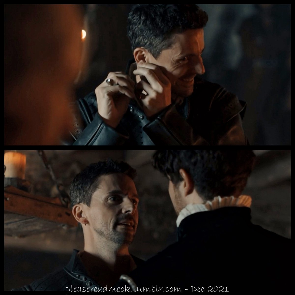 PleaseReadMeOK's tweet photo. “See now you look like Matthew Roydon”.
EEW! That ear is gonna be throbbing with pus later - but he’s a vamp so probably not. 
Pre-season 3 #ADOWRewatch - Season 2/ Episode 2
[📷 - ADOW S2:02 my edit]
#matthewgoode #adiscoveryofwitches #adow #adows2 #adow2 #adiscoveryofwitchess2 https://t.co/zSvtkBQxpA