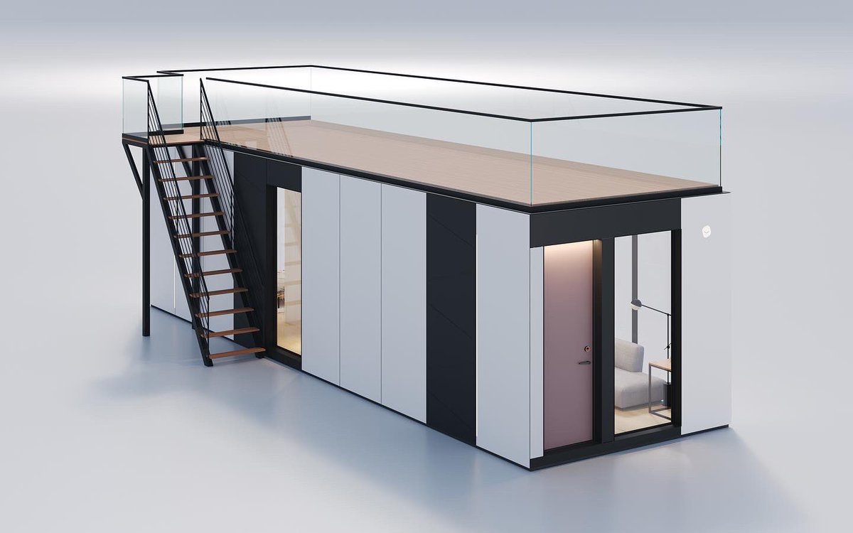 roombus's tweet photo. Production Models are finally here! This is Solo, our 480 SQFt Integrated Smart House. Swipe to see the 🔥🔥🔥 Roof Deck options!

Production timeline drops this month! Stay tuned!

#smarthome #happiness #prefab #space #roombus #ai #modular #construction #backyardhome #adu https://t.co/mledt7EdHm