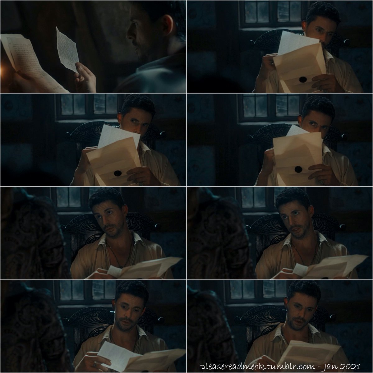 PleaseReadMeOK's tweet photo. Peekaboo! 
Love the way Matthew is hiding behind his papers coz he is VERY important and must not be disturbed. 
#matthewgoode in A Discovery of Witches season 2.
Pre-season 3 #ADOWRewatch - Season 2/ Episode 2
[📷 - ADOW S2:02 my edit]
#adiscoveryofwitches #adow #adows2 #adow2 https://t.co/lU7b2TAWe8