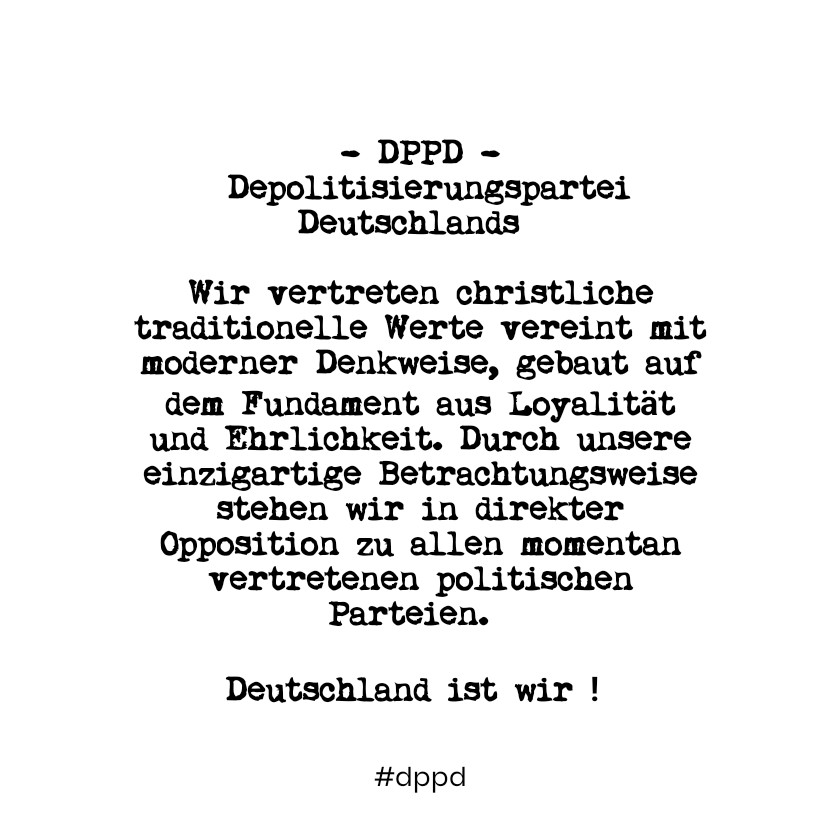 dppd_2021's tweet image. #dppd #depolitisierungsparteideutschlands #deutschlandistwir