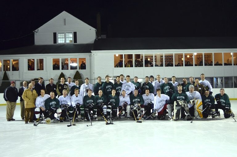 Delbarton's tweet photo. Our Annual Alumni Hockey Reunion and Game will be held on Tuesday, December 28 at Beacon Hill Club in Summit, NJ! Please arrive by 6:15 pm to hit the ice for the game followed by a reception afterwards. Let's go Green Wave! #longgreenline #delbartonalumni https://t.co/rnJytEj3Jv