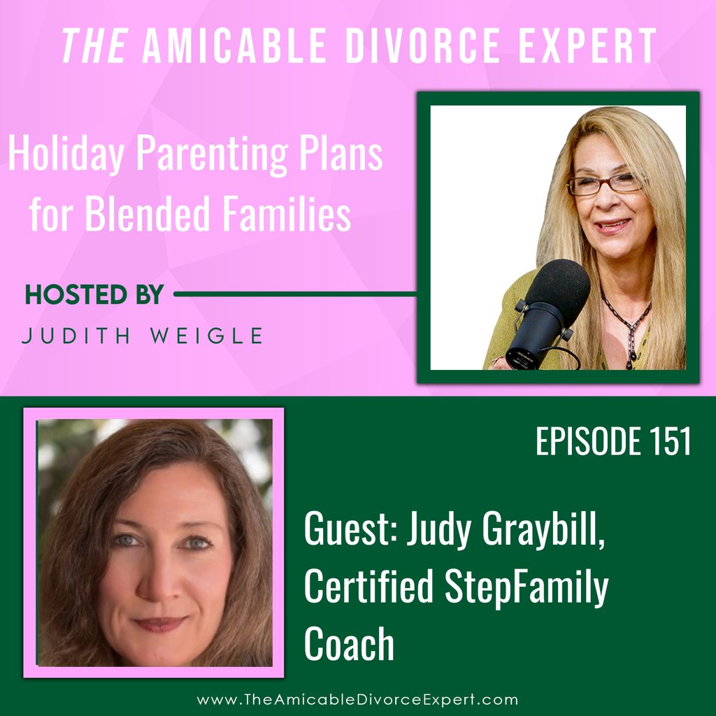AmicableExpert's tweet photo. Holiday Parenting Plans for Blended Families with Judy Graybill, Certified StepParent Coach. Holidays are stressful enough without the additional effort in organizing co-parenting plans with blended families. 
Catch today's episode at  https://t.co/1WlmrVZxeC https://t.co/phIPLKD9pS