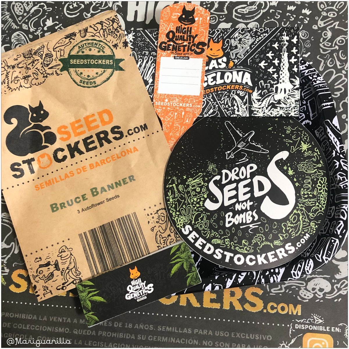 Mariguanillo's tweet photo. Estaba bien feliz porque ya tenemos semillas, pero leyendo @LaDosisMx vi este anuncio de #SeedStockers que dice que las semillas son de colección y queda prohibida su germinación. Y yo que ya me estaba saboreando esta chulada de #BruceBannerAuto cc @PsalmRasheed Jajaja https://t.co/yElcplq7G2