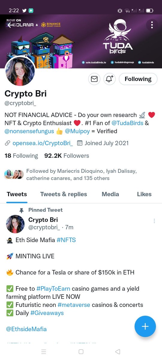 Momma_May01's tweet photo. @GiveAwayHost @cryptobri_ Done https://t.co/RHVIYQFlDw