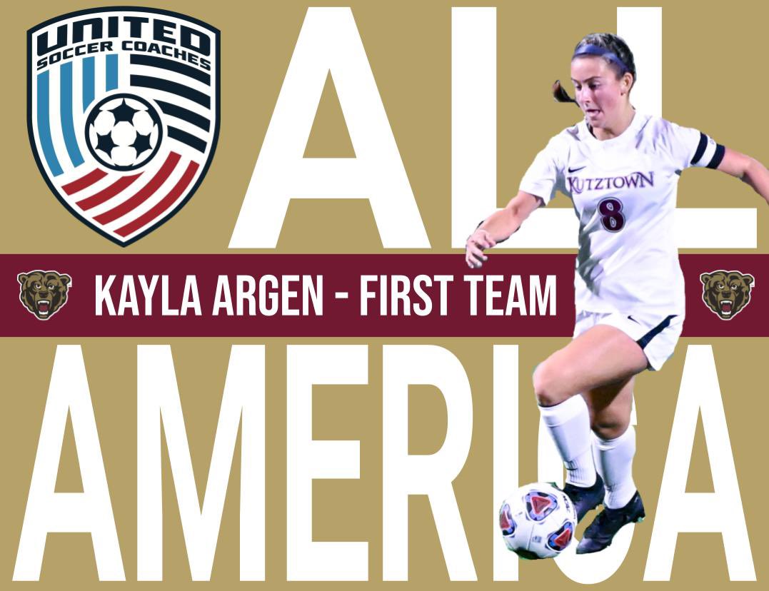 May we present to you, the 8th All-American in program history! Only the second player in program history to be named to the 1st Team.

Congratulations, Kayla Argen! You are a United Soccer Coaches 1st Team All-American! 🐻💛⚽️👏