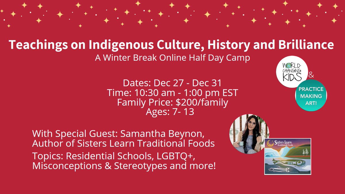We'll learn about these heavy topics, but we'll also learn about Indigenous beauty, joy and brilliance. We'll share laughter &amp; friendship, make beautiful art, &amp; undertake social justice actions together. #Reconciliation #SocialJustice #RaisingLeaders 

worldchangingkids.ca/archives/7096