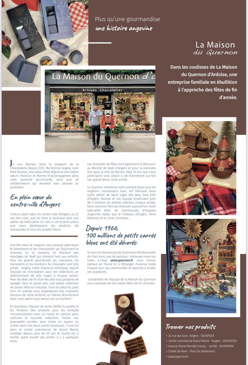 MaisonDuQuernon's tweet photo. Dans les coulisses de la Maison du #Quernon, une entreprise familiale en ébullition à l’approche des fêtes de fin d’année.
À lire cette semaine dans l’hebdo #Angers ma ville. https://t.co/gqkwR29arB